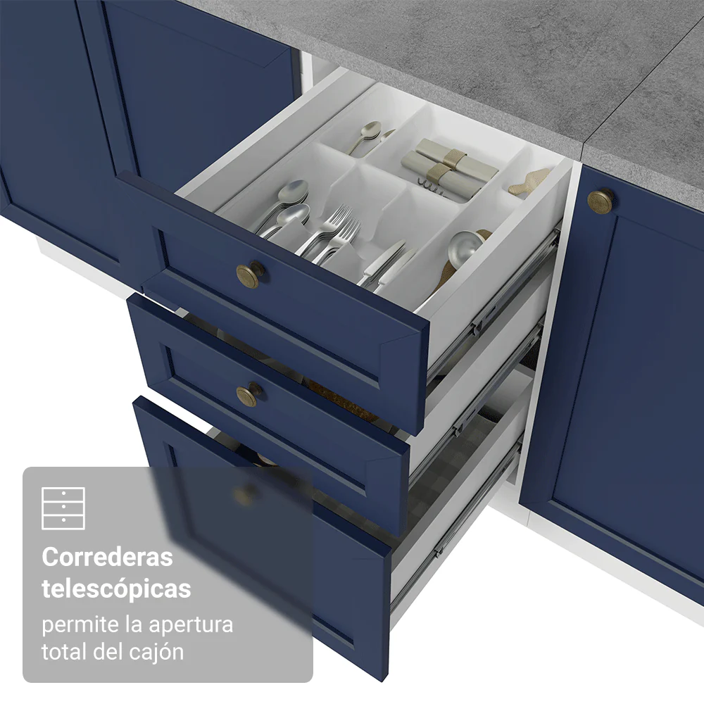 Cocina Compacta 180 cm Vik Blanco/Azul 05 - Image 7