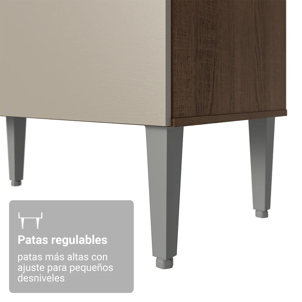 Cocina Compacta 196 cm Aura Marrón/Crema - Image 9