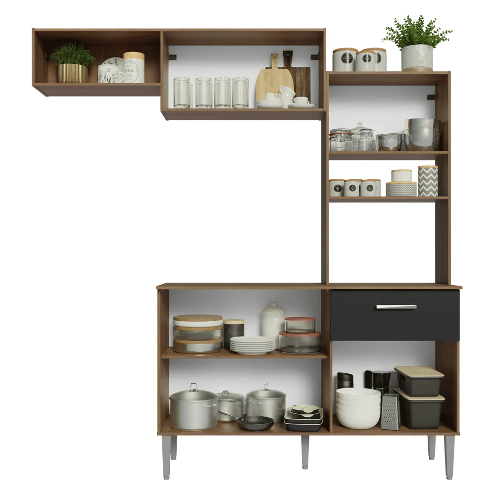 Cocina Compacta 196 cm Aura Marrón/Negro 01 - Image 5