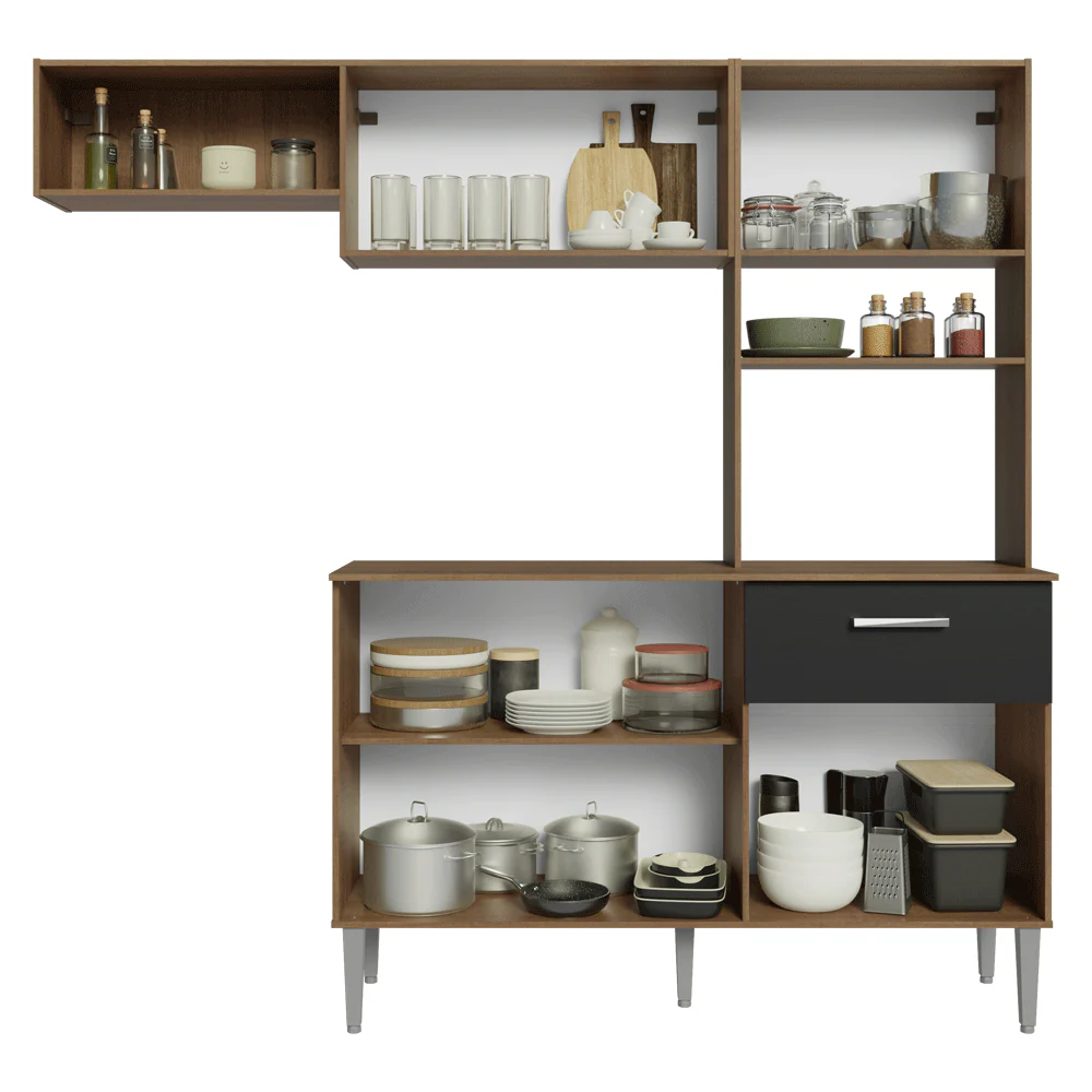 Cocina Compacta 196 cm Aura Marrón/Negro - Image 5
