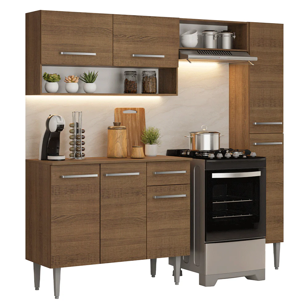 Cocina Compacta 197 cm Emilly Marrón 01 - Image 3
