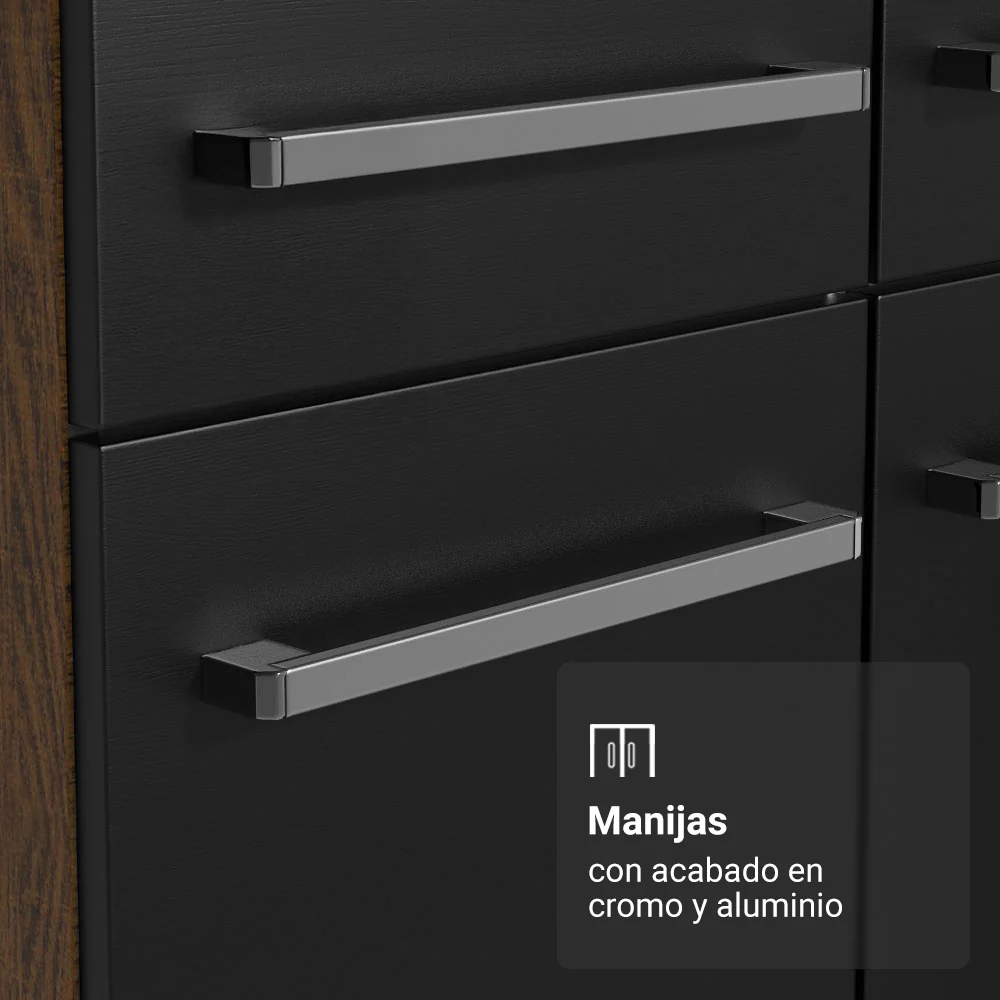 Cocina Compacta 197 cm Emilly Marrón/Negro 02 - Image 6
