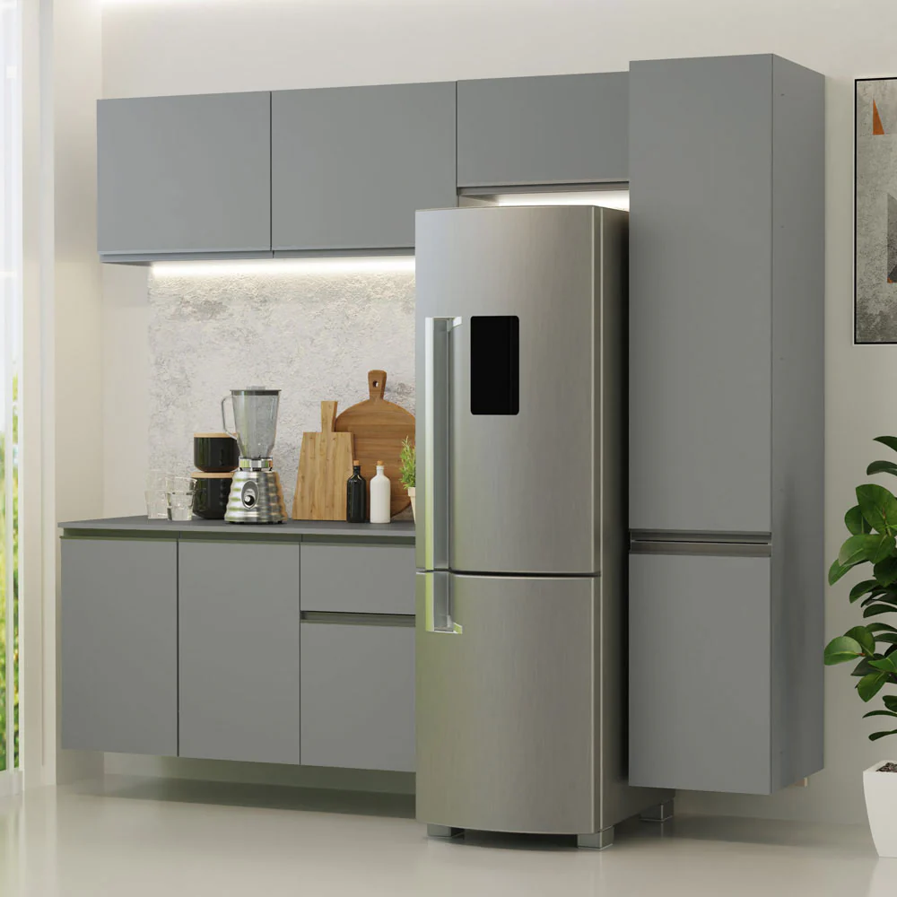Cocina Compacta 220 cm Sin Patas Nice Gris 04