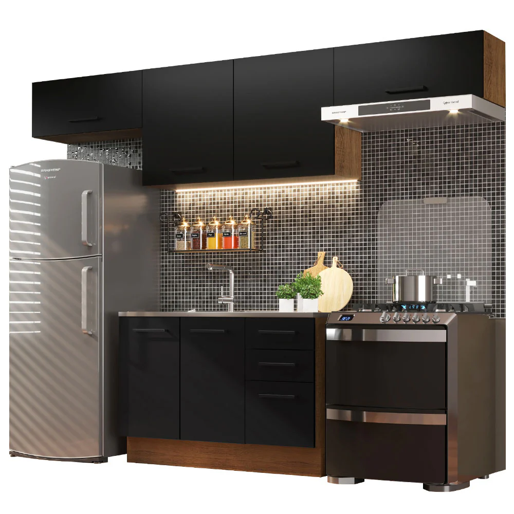 Cocina Compacta 280 cm Agata Marrón/Negro 02 - Image 3
