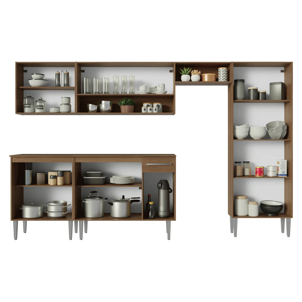 Cocina Compacta 293 cm Emilly Marrón/Gris 011 - Image 5