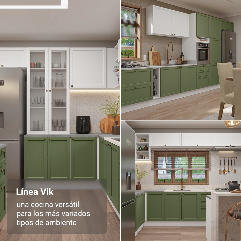 Cocina Esquinera 399 cm Vik Blanco/Verde 01 - Image 5