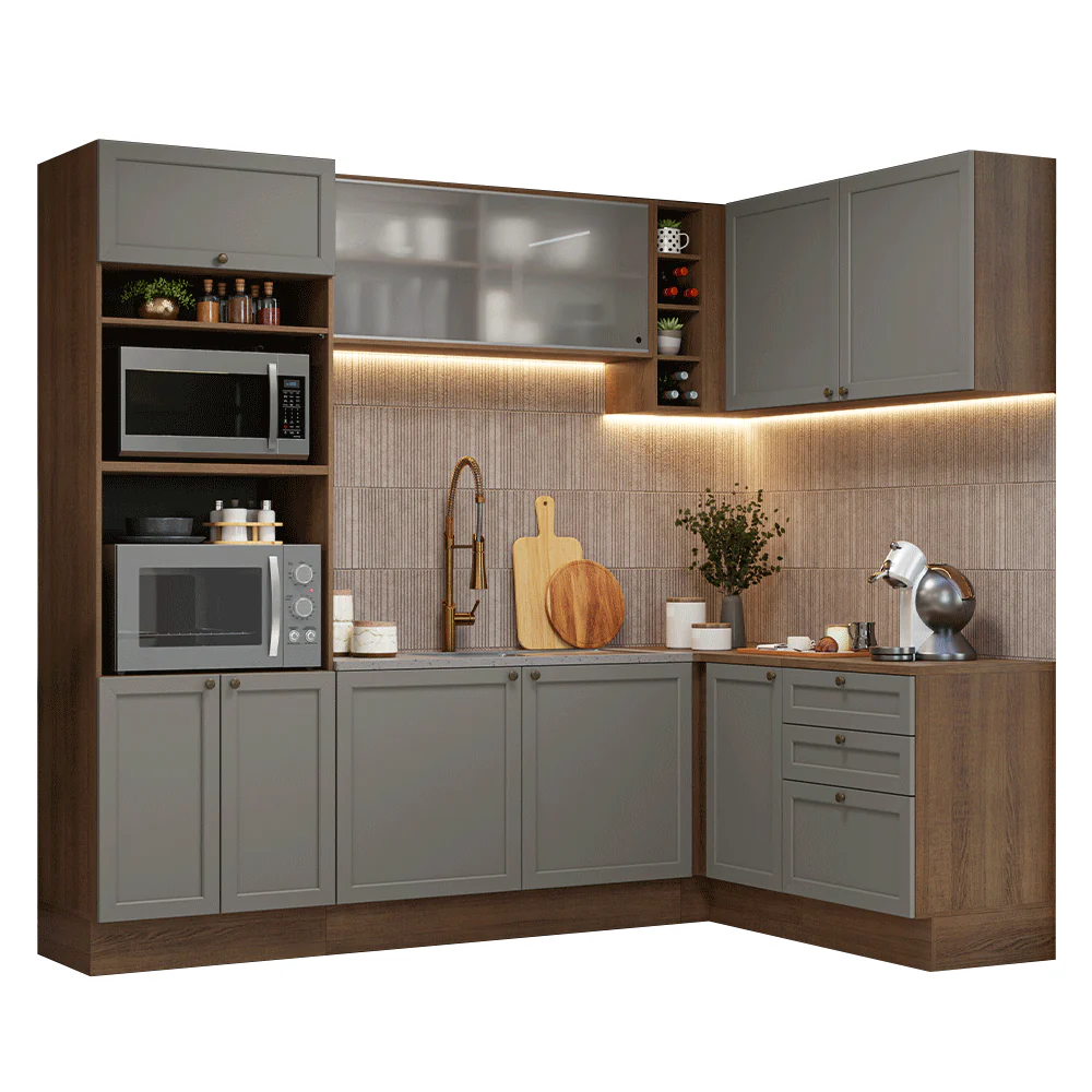 Cocina Esquinera 399 cm Vik Marrón/Gris 01 - Image 3
