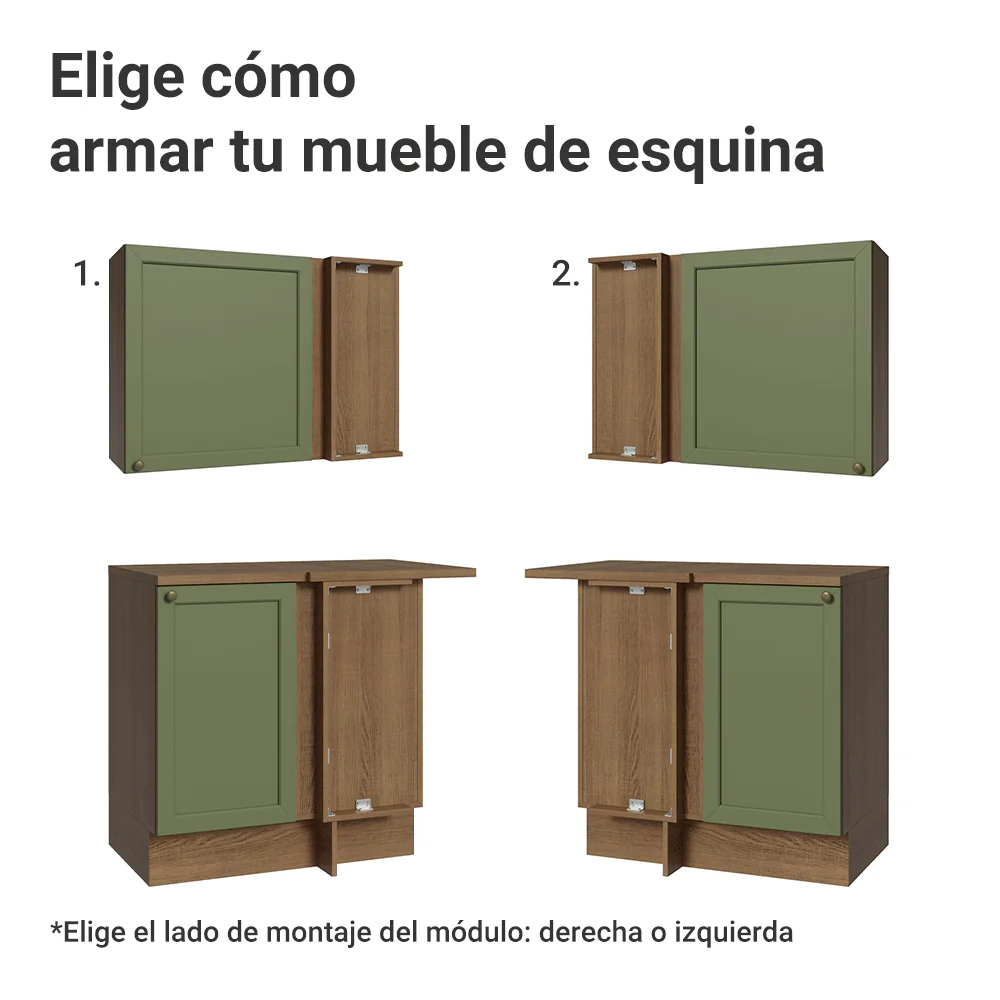 Cocina Esquinera 399 cm Vik Marrón/Verde 02 - Image 8
