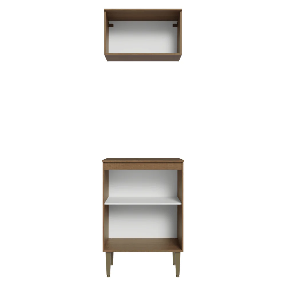Combo Cocina con Alacena y Bajo Mesada 60 cm Marrón/Blanco Lille Madesa - Image 9