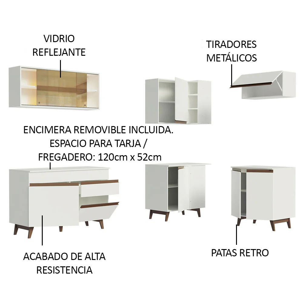 Combo completo de Cocina Esquinera 332cm Reims Blanco 02 - Image 6