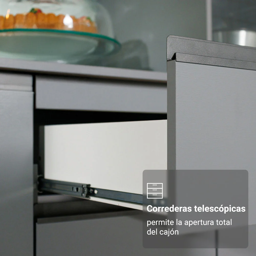 Combo completo de Cocina Esquinera 405cm Gris Nice Madesa 06 - Image 7