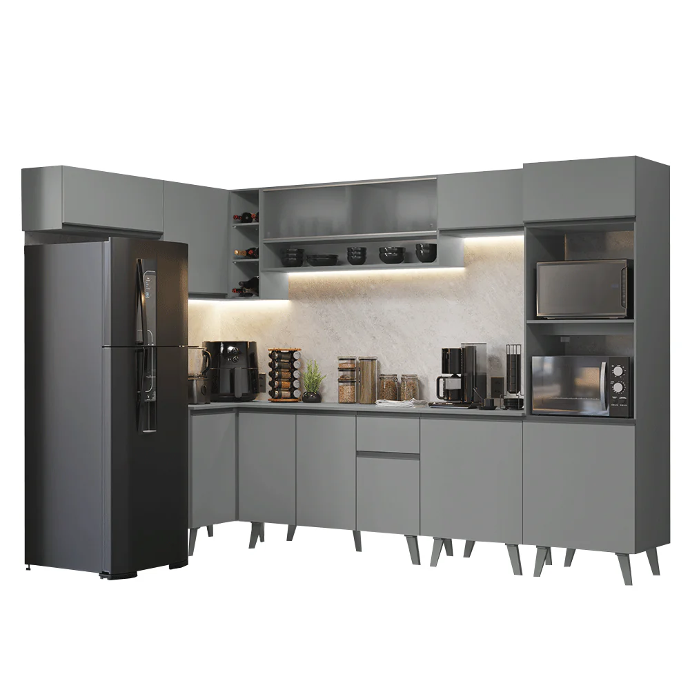 Combo completo de Cocina Esquinera 465cm Gris Nice Madesa 04 - Image 3