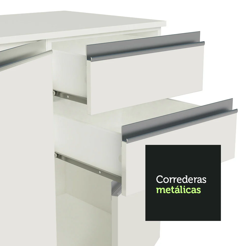 Combo Completo de Cocina 100% MDF 250 cm Blanco Smart Madesa 02 - Image 7