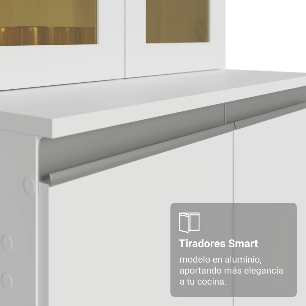 Combo completo de Cocina 100% MDF 300cm Blanco Smart Madesa 03 - Image 5