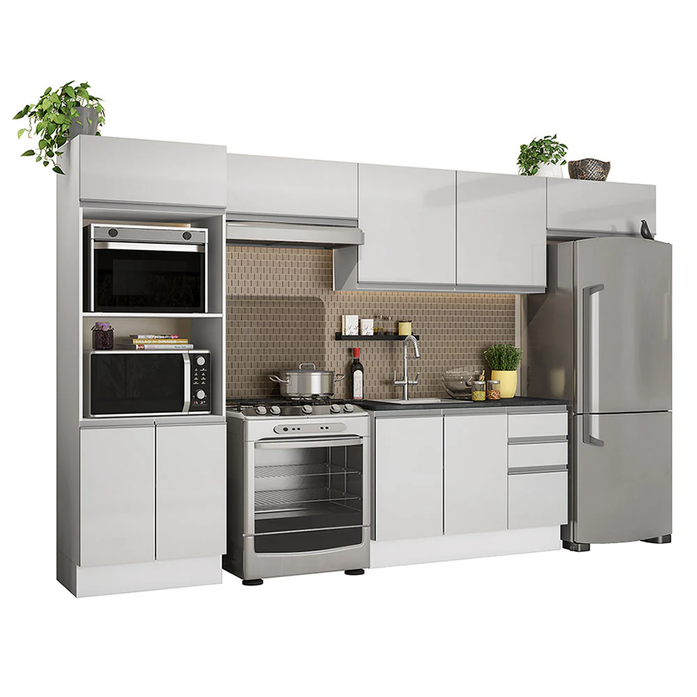 Combo Completo de Cocina 100% MDF 350cm Frentes Blanco Brillante Acordes Madesa 01 - Image 3
