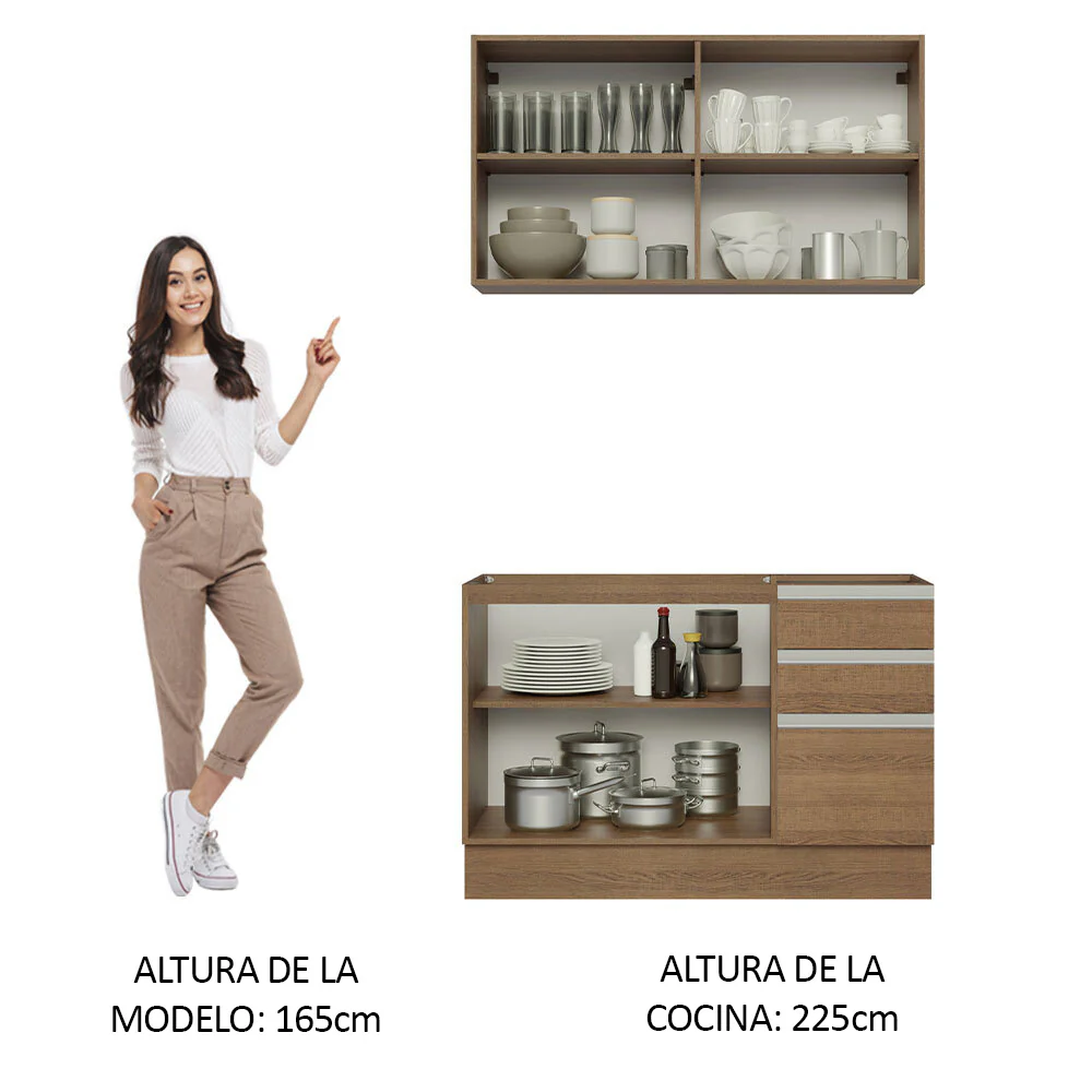 Combo de Cocina 120cm Marrón Glamy Madesa 03 - Image 4