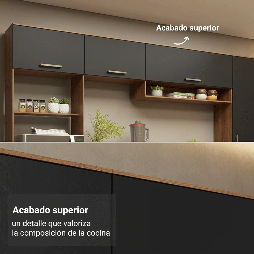 Combo completo de Cocina 165 cm Marrón/Negro Lille Madesa 01 - Image 9