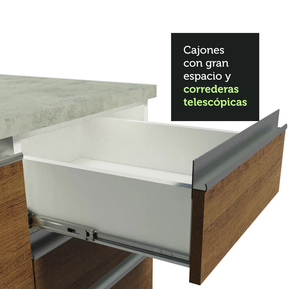 Combo de Cocina 180cm Glamy Madesa 09 - Blanco/Marrón - Image 7