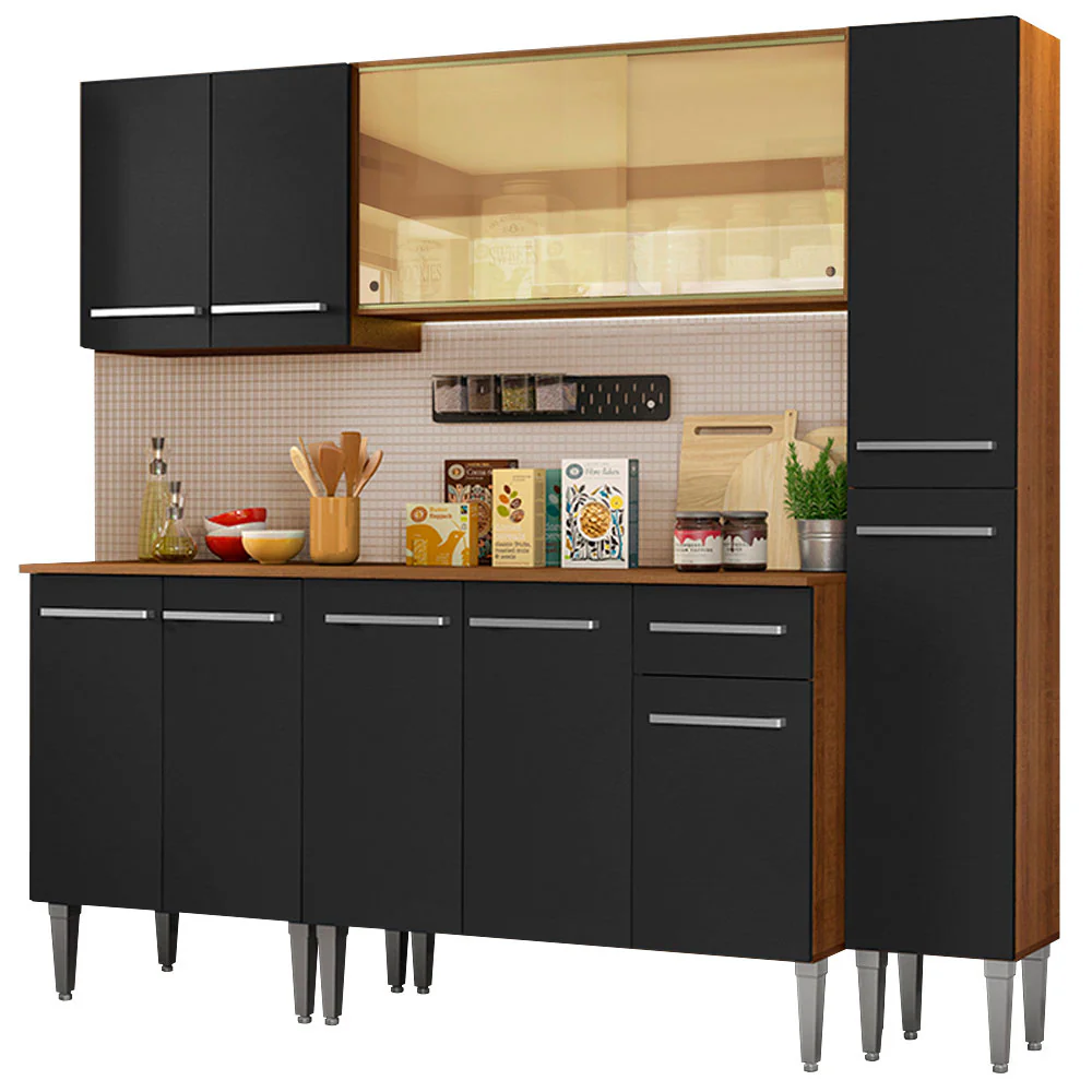 Combo de Cocina 201cm Marrón/Negro Emilly West Madesa 03 - Image 3