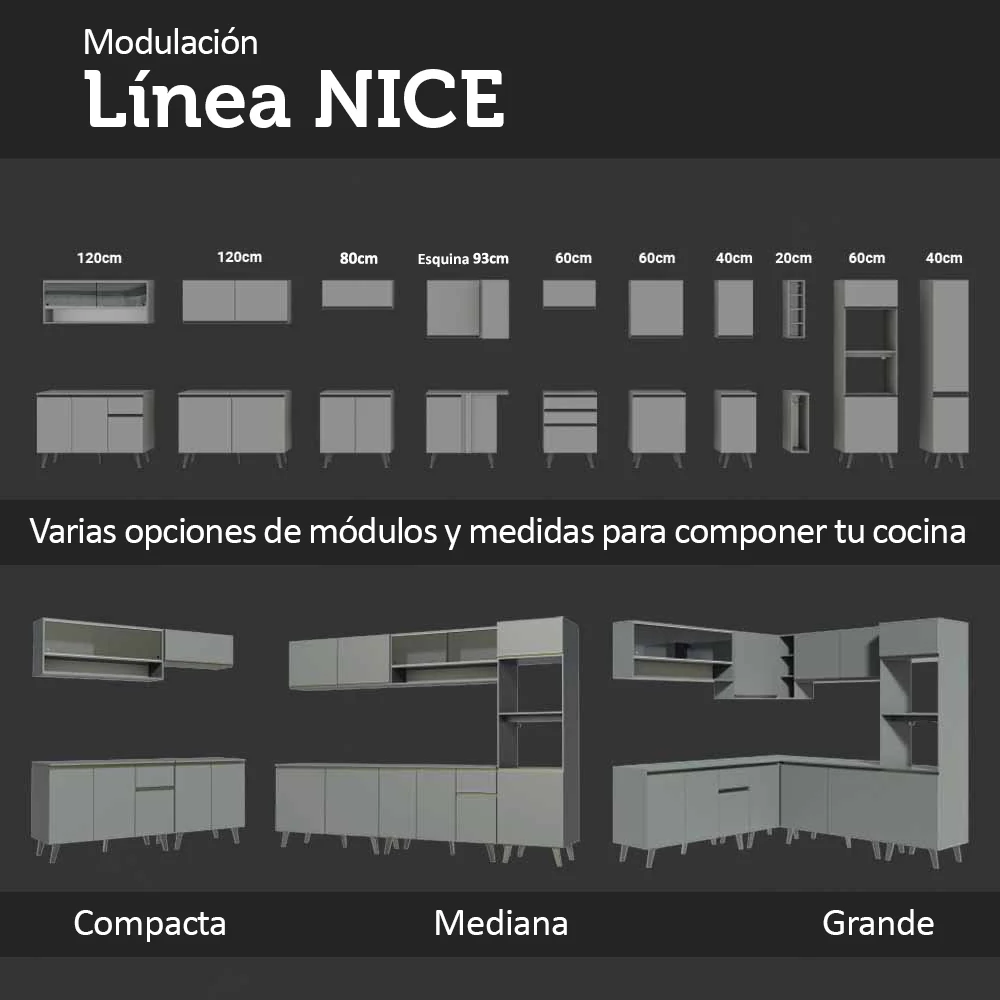 Combo Completo de Cocina 220 cm Gris Nice Madesa 01 - Image 10