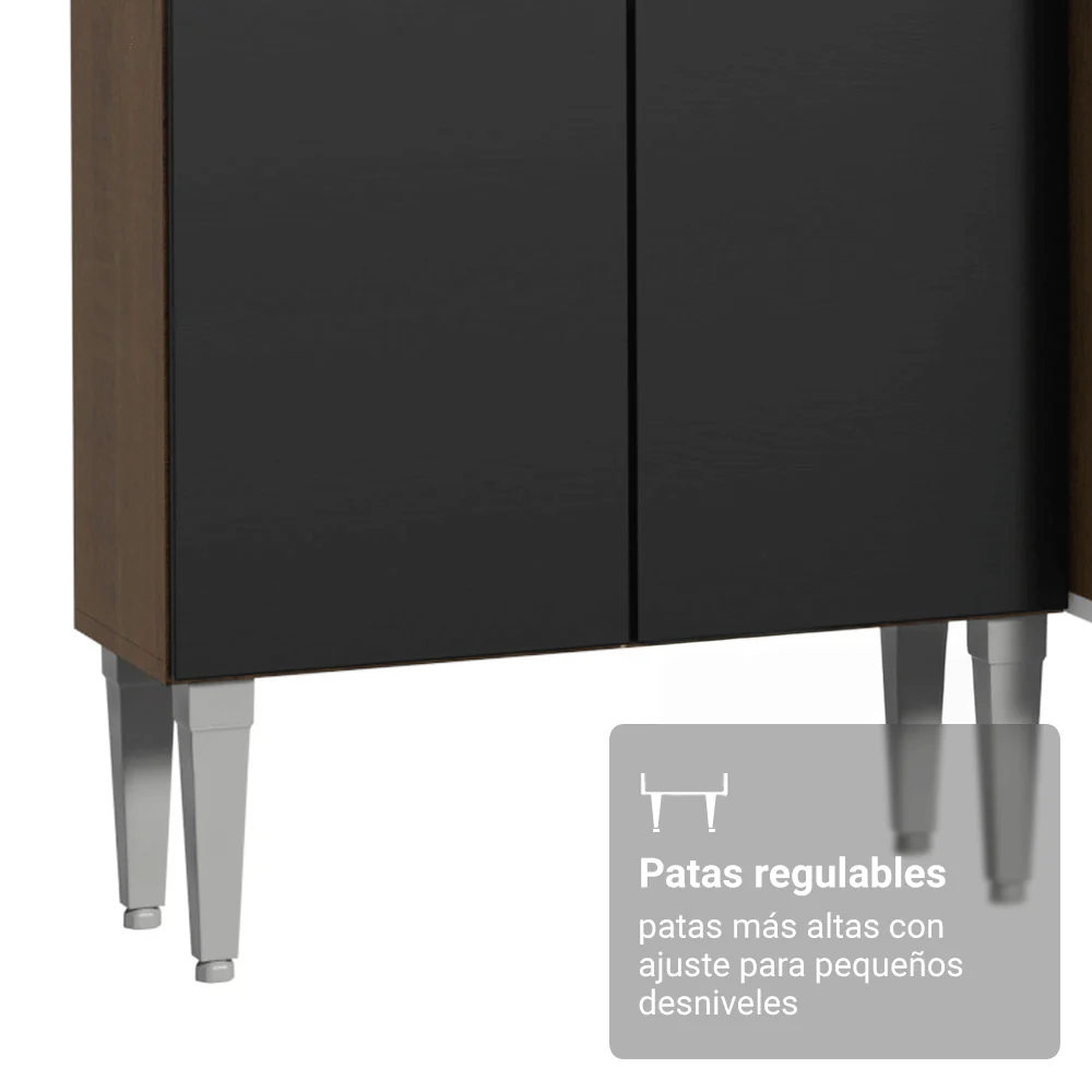 Combo completo de Cocina 225cm Marrón/Negro Emilly 01 - Image 6