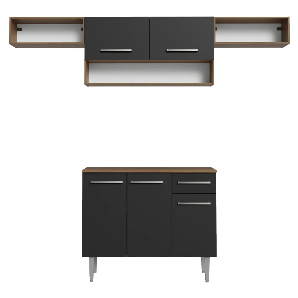 Combo completo de Cocina 225cm Marrón/Negro Emilly 01 - Image 9