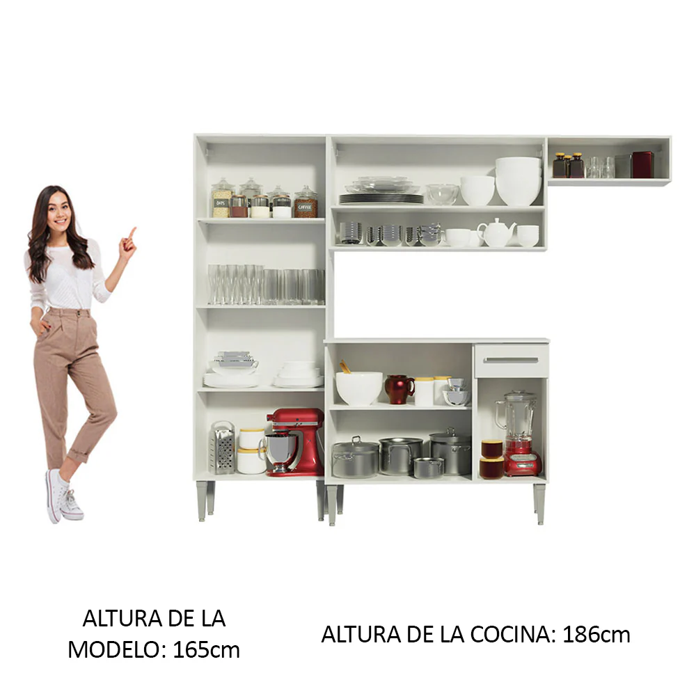 Combo completo de Cocina 229 cm 1 Cajón 9 Puertas Emilly Blanco - Image 5