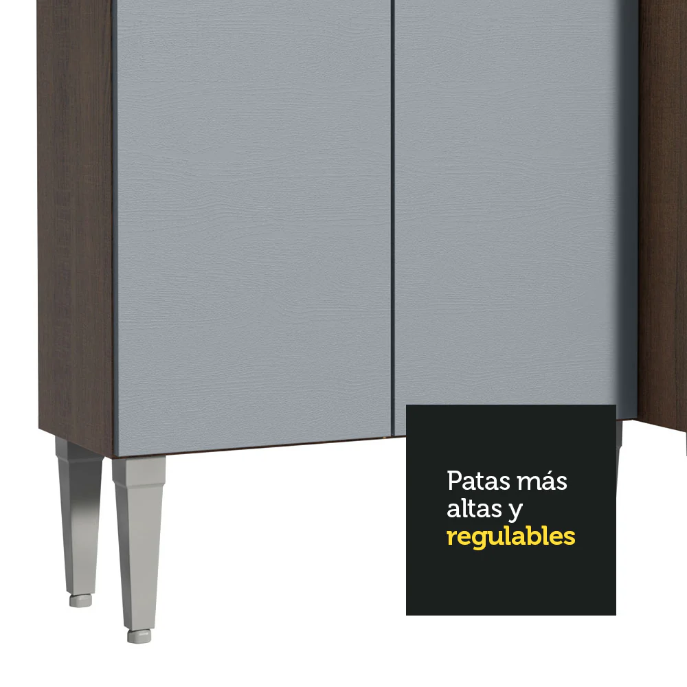 Combo completo de Cocina 229 cm con Bacha de acero, Marrón/Gris, Emilly 10 - Image 6
