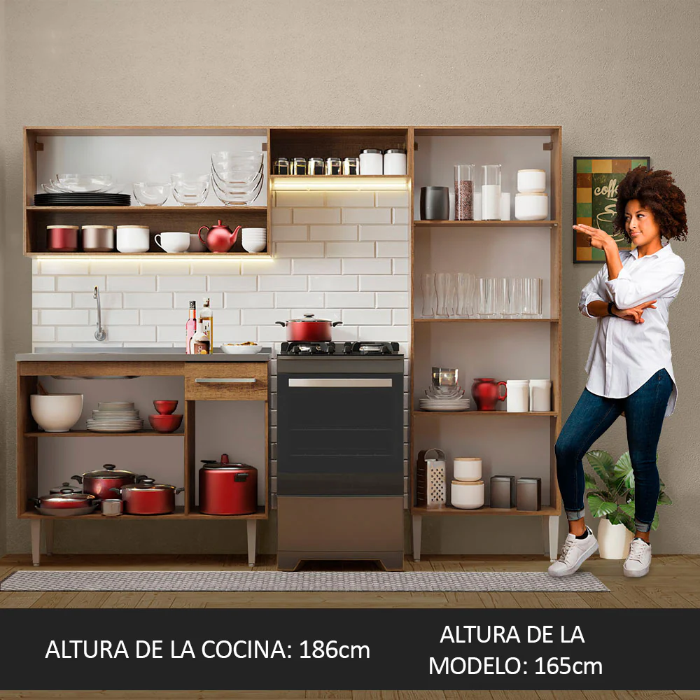 Combo completo de Cocina 229cm Con Bacha Emilly Madesa 10 - Image 5