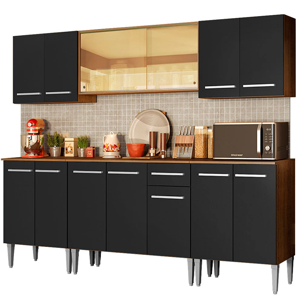 Combo completo de Cocina 233cm Marrón/Negro Emilly Fire Madesa 03 - Image 3