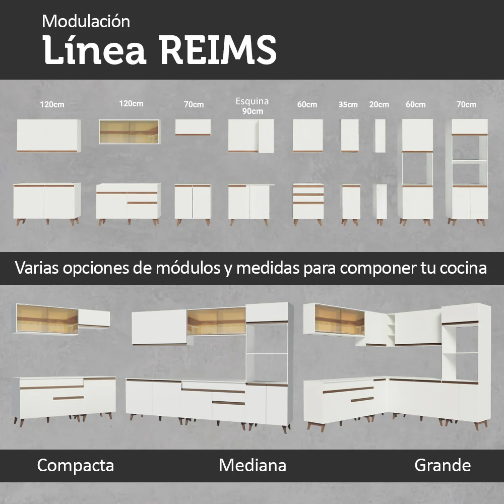 Combo completo de Cocina 235cm Blanco Reims Madesa 02 - Image 10