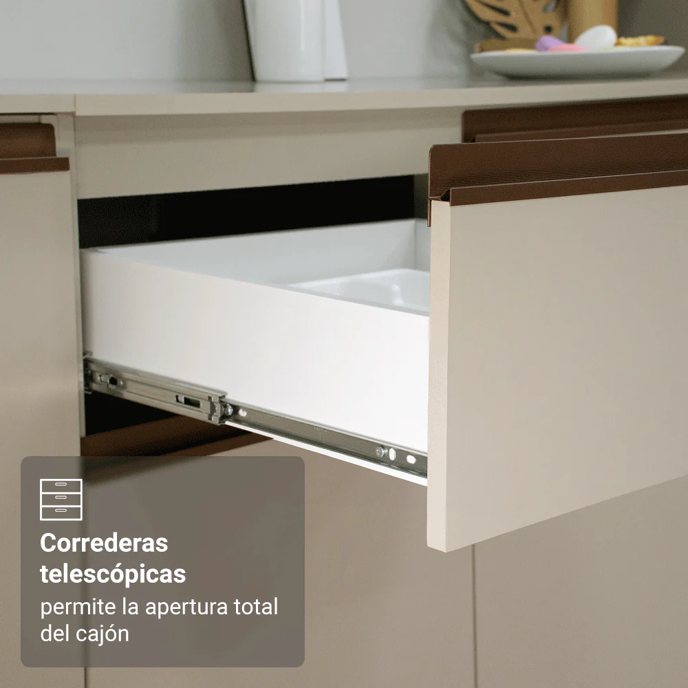 Combo completo de Cocina 240 cm Crema Nice Madesa 08 - Image 7