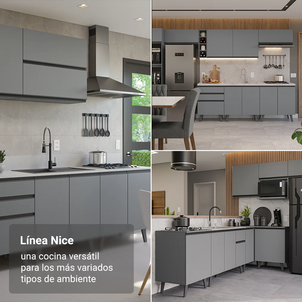 Combo completo de Cocina 240 cm Gris Nice Madesa 06 - Image 5