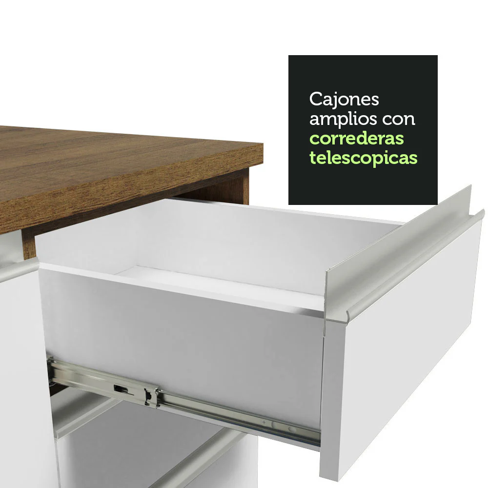 Combo Completo de Cocina 240 cm Marrón/Blanco Glamy Madesa 08 - Image 7