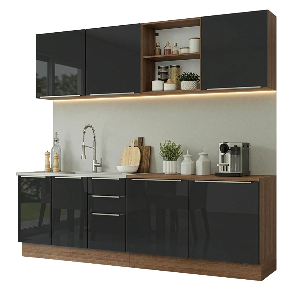 Combo completo de Cocina 240 cm Marrón/Negro Lux Madesa 09 - Image 3
