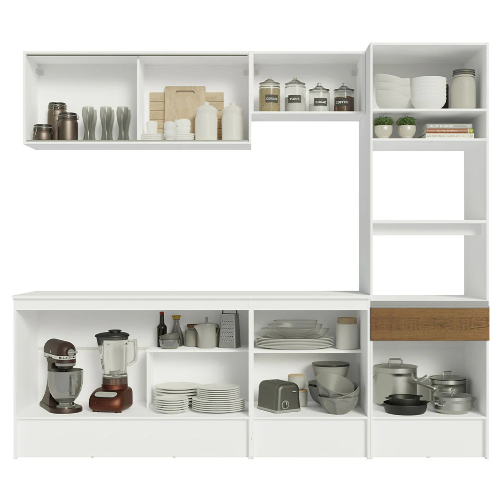 Combo completo de Cocina 240cm Blanco/Marrón Diamante 06 - Image 4