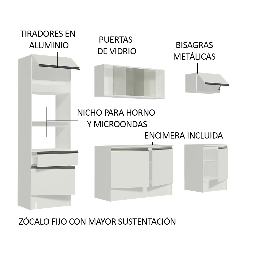 Combo completo de Cocina 240cm Blanco Topazio - Image 4