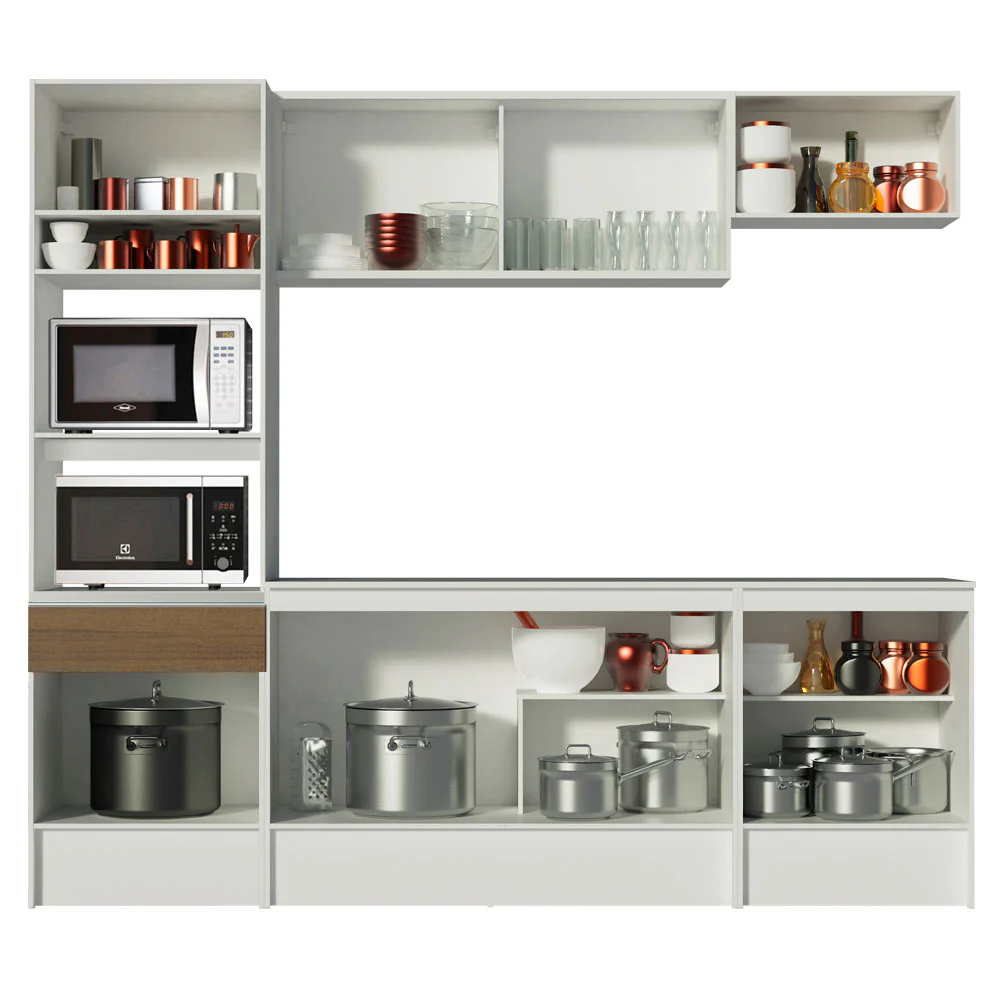 Combo completo de Cocina, 240cm, Diamante Blanco/Marrón - Image 5