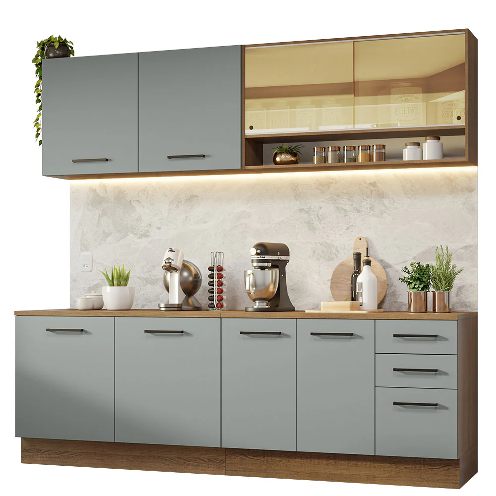 Combo completo de Cocina 240cm Marrón/Gris 60cm de Profundidad Agata Madesa 01 - Image 2