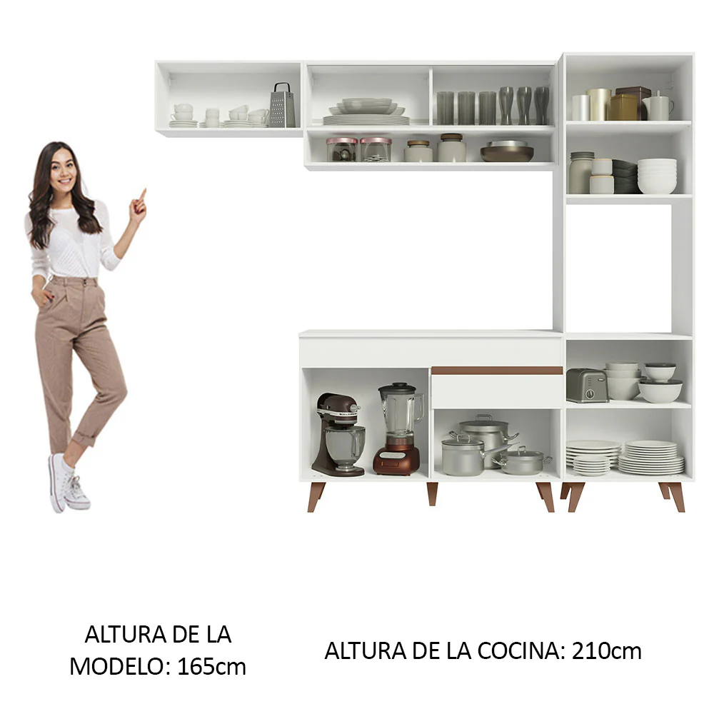 Combo completo de Cocina 250cm Blanco Reims Madesa 04 - Image 5