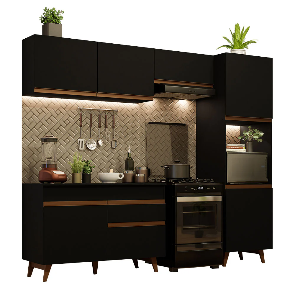 Combo completo de Cocina 250cm Negro Reims Madesa 06 - Image 3