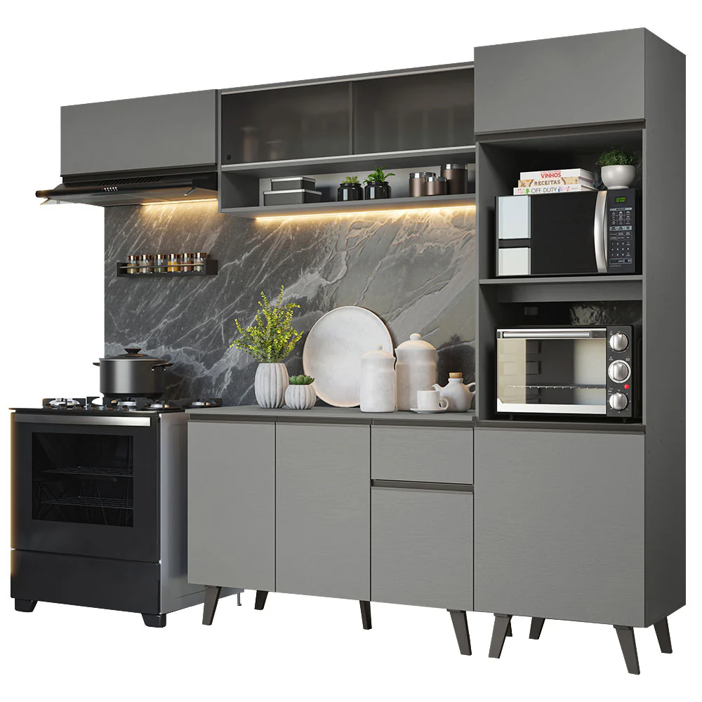 Combo Completo de Cocina 260 cm Gris Nice Madesa 04 - Image 3
