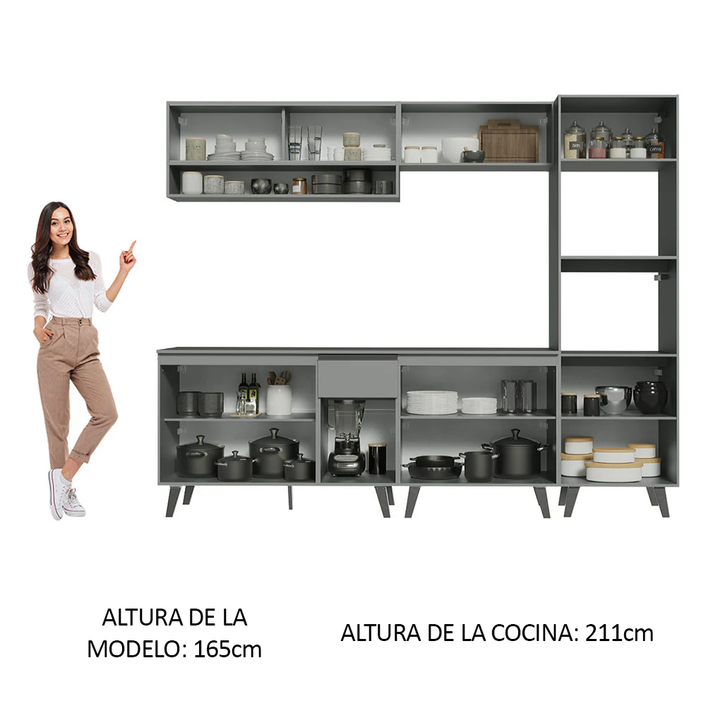 Combo Completo de Cocina 260 cm Gris Nice Madesa 06 - Image 5