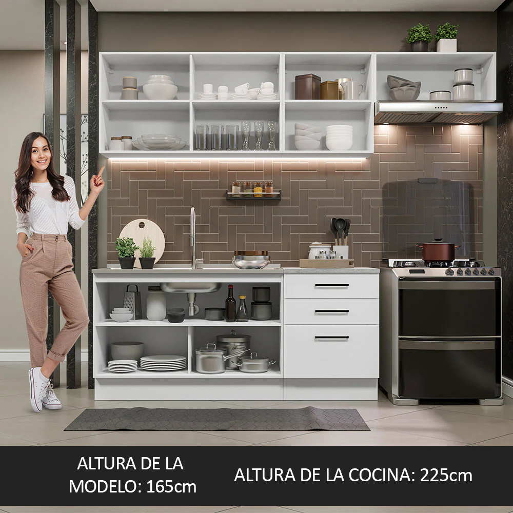 Combo completo de Cocina 260cm Blanco Agata Madesa 02 - Image 4