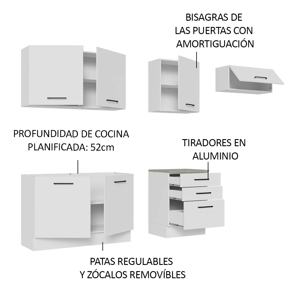 Combo completo de Cocina 260cm Blanco Agata Madesa 02 - Image 5
