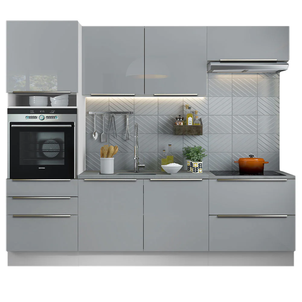 Combo completo de Cocina 260cm Blanco/Gris Lux Madesa 01 - Image 2