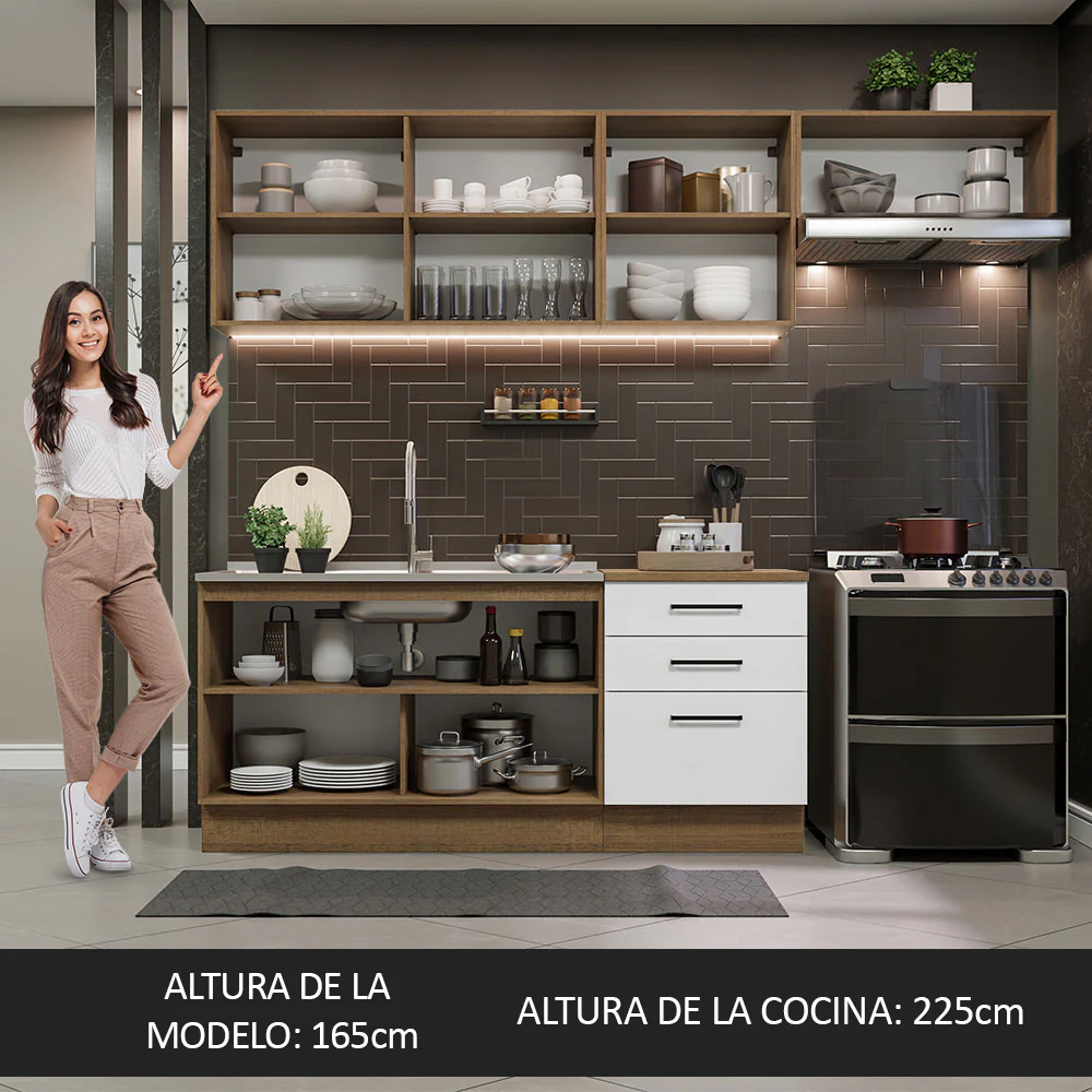 Combo completo de Cocina 260cm Marrón/Blanco Agata Madesa 02 - Image 4