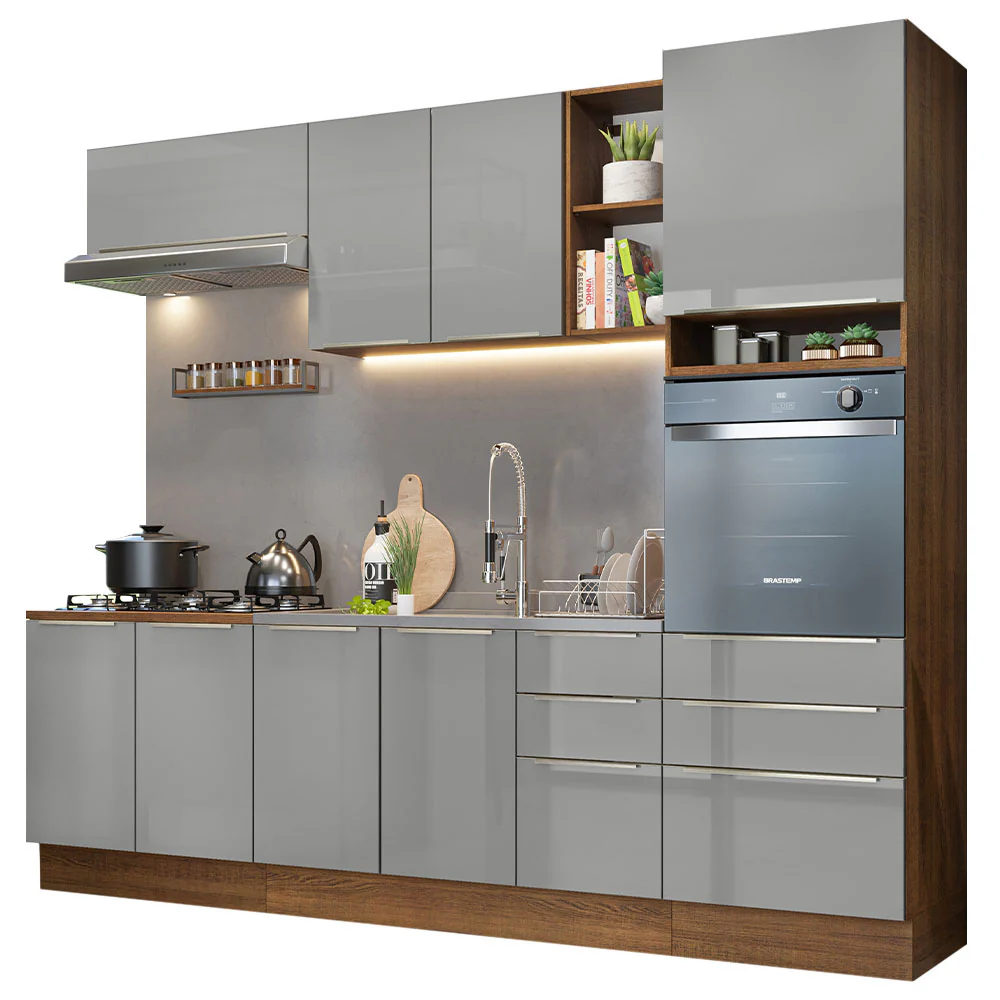 Combo completo de Cocina 260cm Marrón/Gris Lux Madesa 08 - Image 3