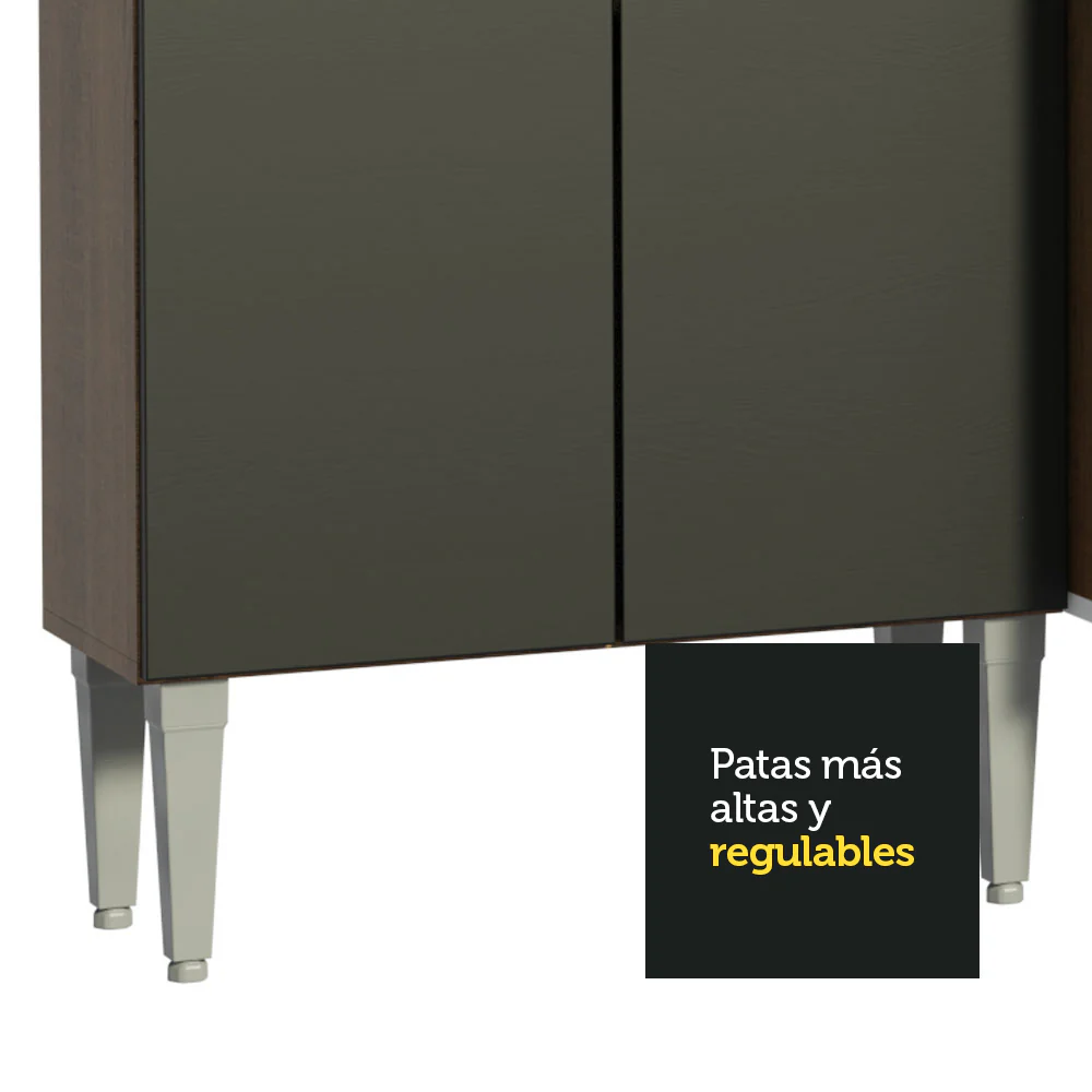 Combo completo de Cocina 261cm Marrón/Negro Emilly Madesa 06 - Image 8