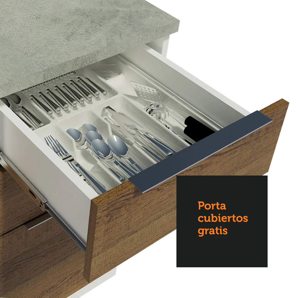 Combo Completo de Cocina 270 cm Blanco/Marrón Stella Madesa 10 - Image 8